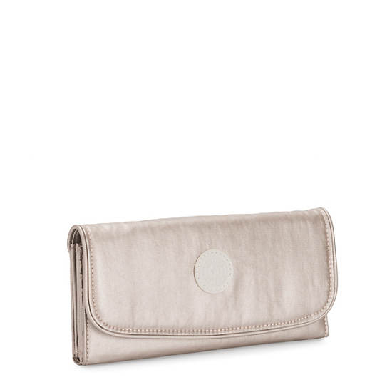 Kipling Money Land Metallic Snap Wallet Pénztárca Bézs | HU 2177TC